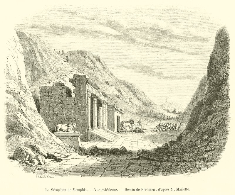 The Serapeum of Memphis, Exteriörvy (gravyr) av French School