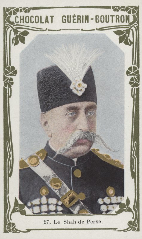 Le Shah de Perse (färgad bild) av French School