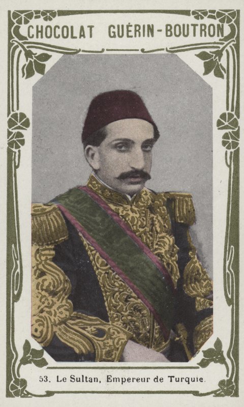 Sultanen, kejsare av Turkiet (färgad bild) av French School