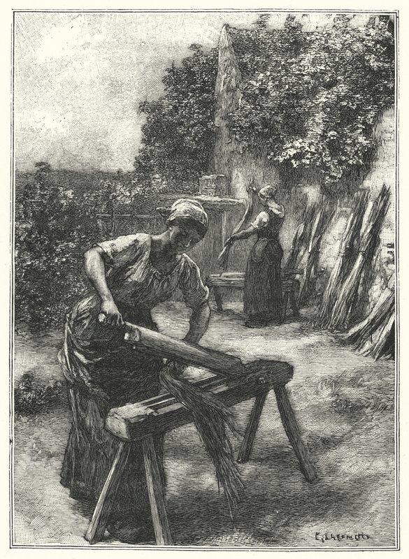 Scutching (gravyr) av French School