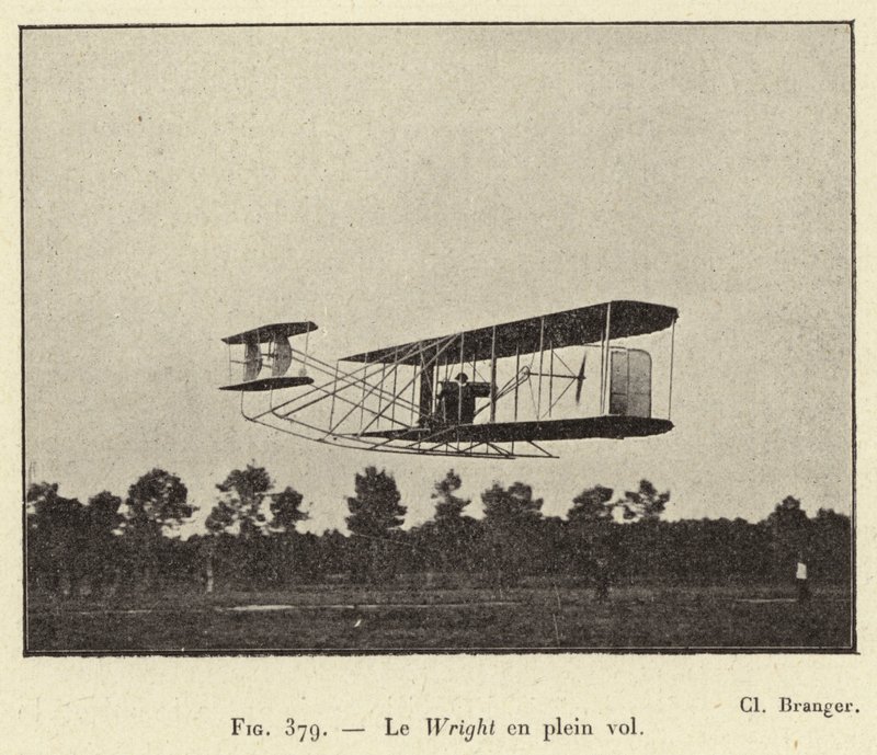 Le Wright en plein vol (gravyr) av French School