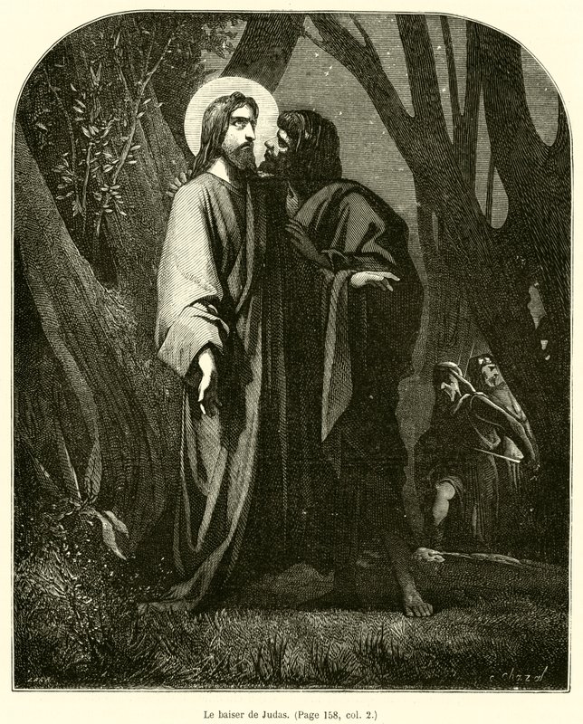 Judas kyss (gravyr) av French School