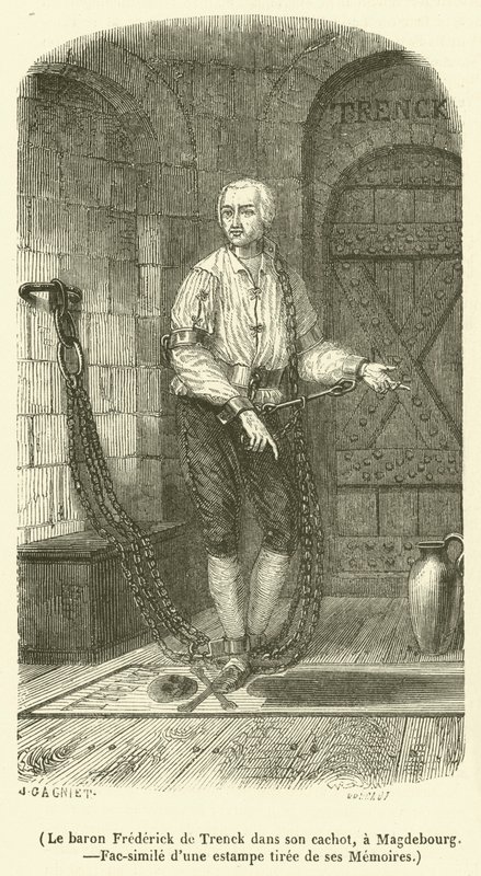 Baron Frédéric de Trenck i sin fängelsehåla, i Magdeburg (gravyr) av French School