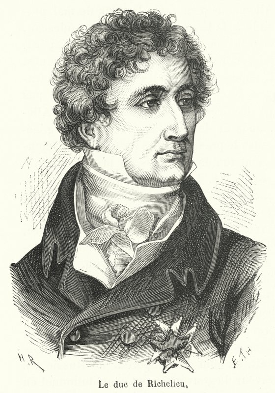 Hertigen av Richelieu (gravyr) av French School