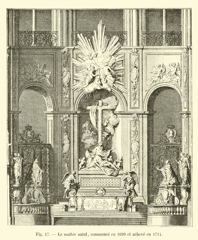 Huvudaltaret, startat 1699 och färdigställt 1714 av French School