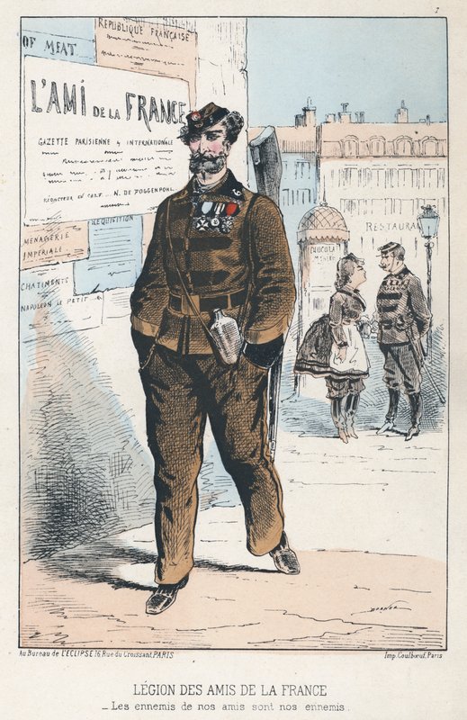Legion of Friends of France (färgad gravyr) av French School
