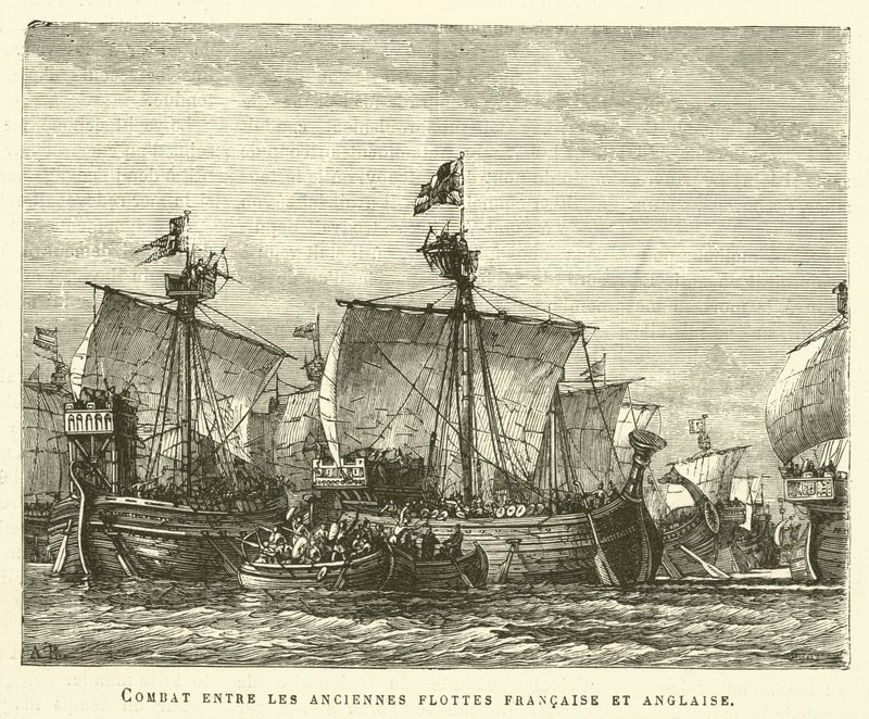 De gamla flottorna (gravyr) av French School