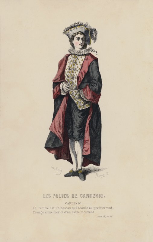 Les Folies De Cardenio, Cardenio (färgad gravyr) av French School