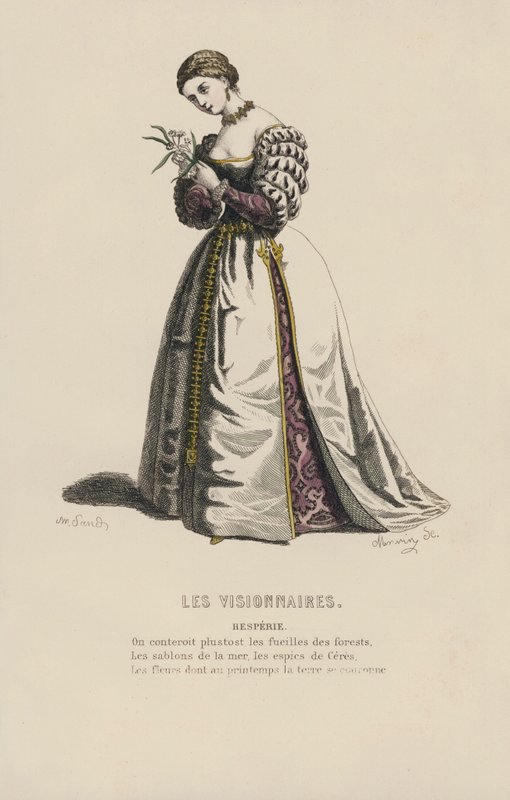 Visionärerna, skeppare (färgad gravyr) av French School