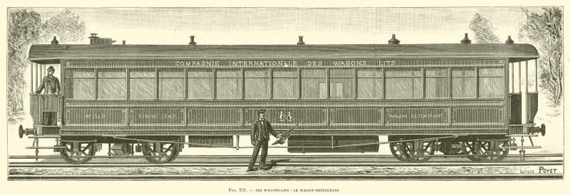 Vagnarna-Lits, Vagn-restaurangen (gravyr) av French School