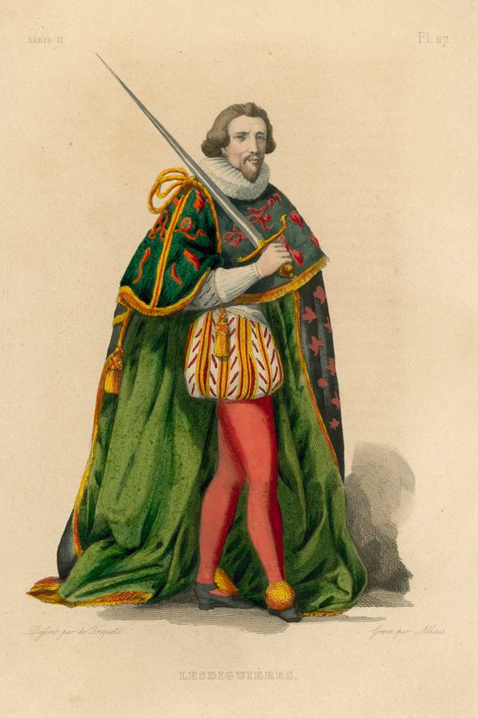 Lesdiguieres (färgad gravyr) av French School