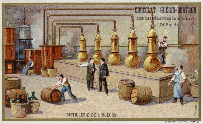 Spritdestilleri (chromolitho) av French School