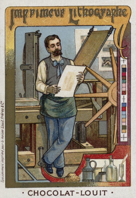 Litografiskrivare av French School