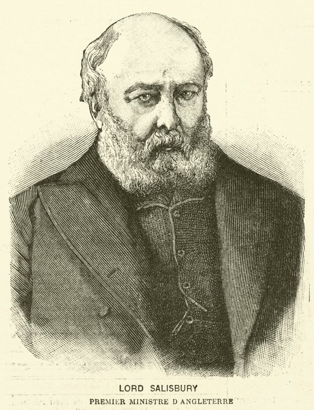 Lord Salisbury, brittisk premiärminister (gravyr) av French School
