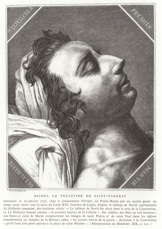 Louis-Michel le Peletier, Marquis de Saint-Fargeau, fransk revolutionär politiker, 1793 av French School