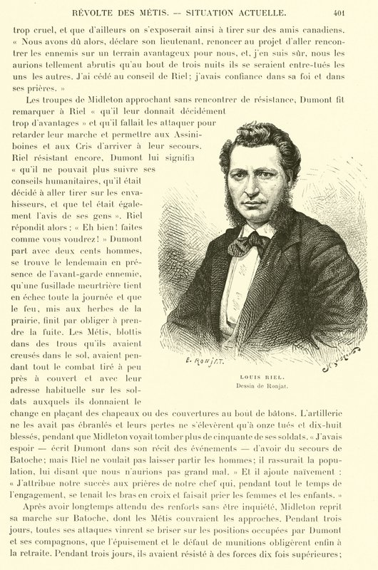 Louis Riel, kanadensisk politiker och ledare för Metis-folket i de kanadensiska prärierna av French School
