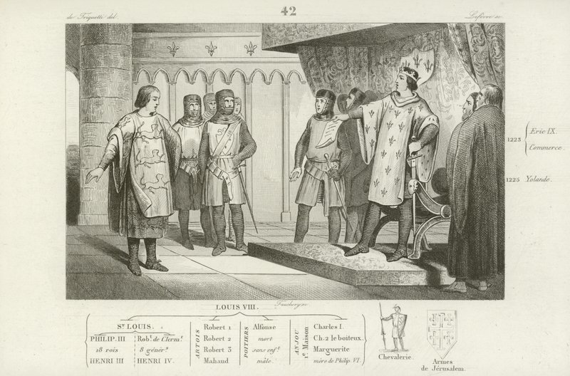 Ludvig VIII av Frankrike tar emot ett sändebud från sin fiende, Henrik III av England av French School
