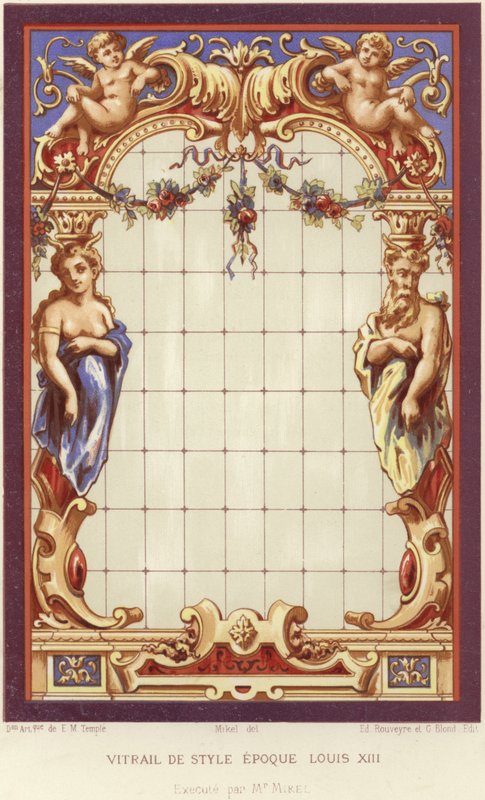 Ludvig XIII stil målat glas av French School