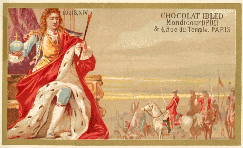 Ludvig XIV av Frankrike (chromolitho) av French School