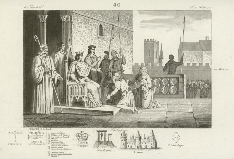 Ludvig X av Frankrike emanciperar livegna, 1315 av French School
