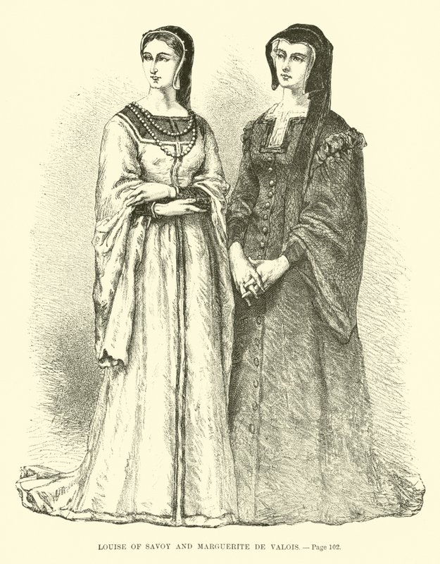 Louise av Savojen och Marguerite de Valois av French School