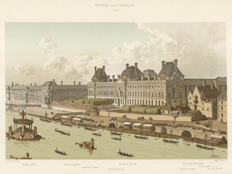 Louvren under Ludvig XV, 1739 av French School