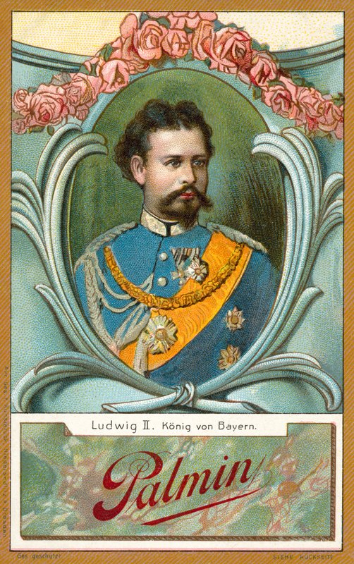 Ludwig II, kung av Bayern (chromolitho) av French School