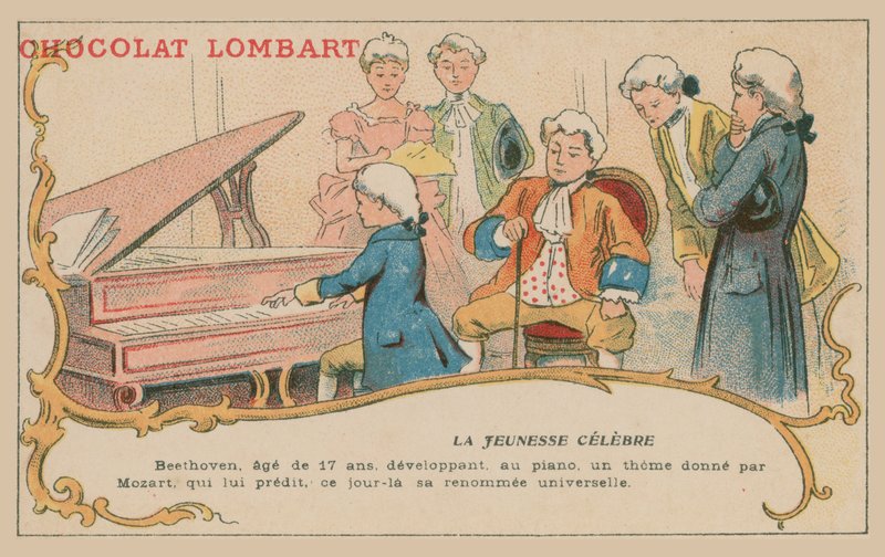 Ludwig van Beethoven spelar vid pianot vid 17 års ålder av French School