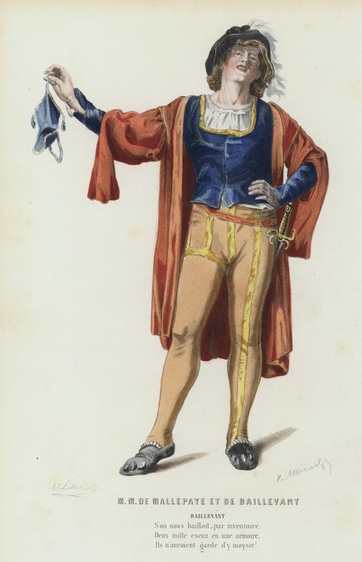 M M De Mallepaye And De Baillevant (färgad gravyr) av French School
