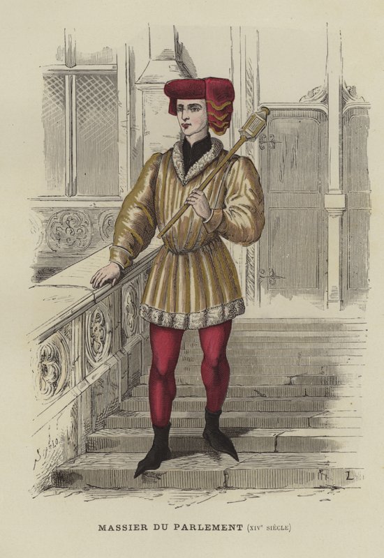 Mace-bärare av Paris-parlamentet, 1300-talet av French School