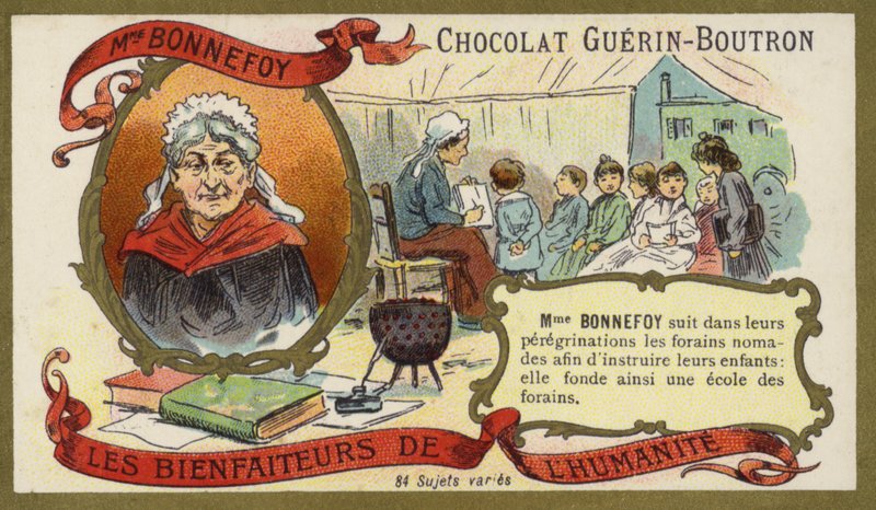 Madame Bonnefoy, fransk filantrop (chromolitho) av French School