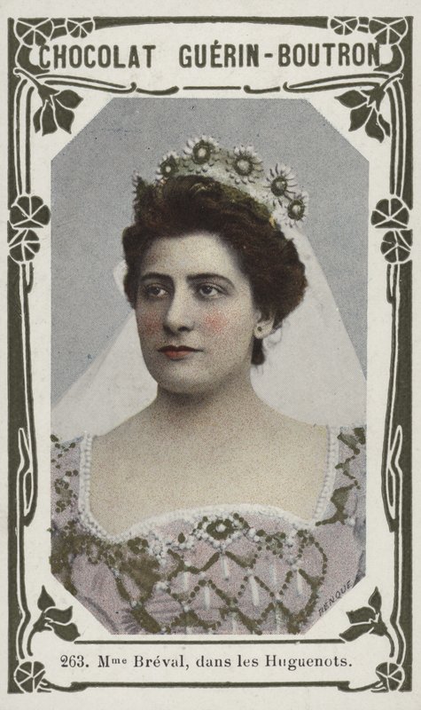 Madame Breval, i Les Huguenots (färgat foto) av French School