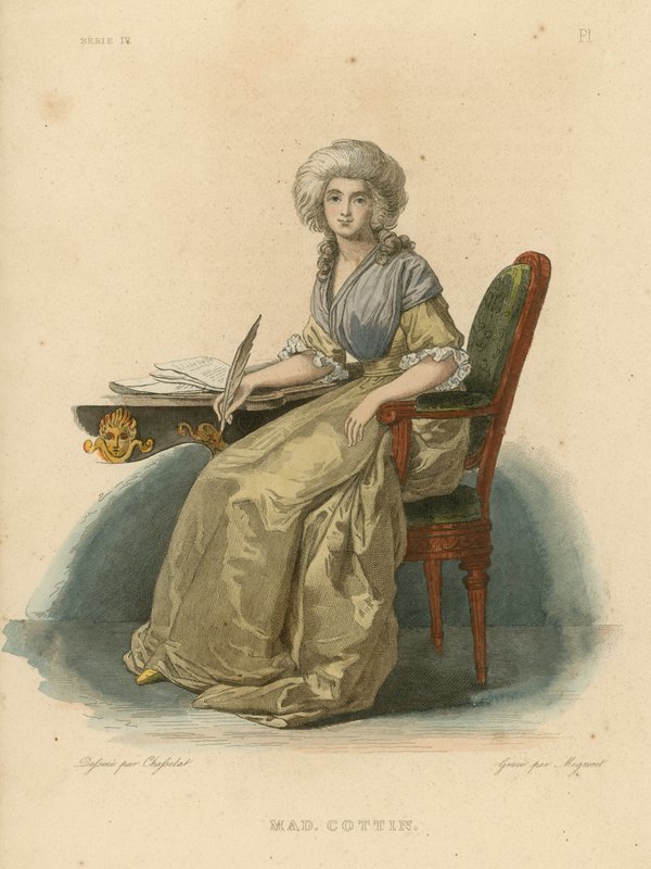 Madame Cottin (färgad gravyr) av French School