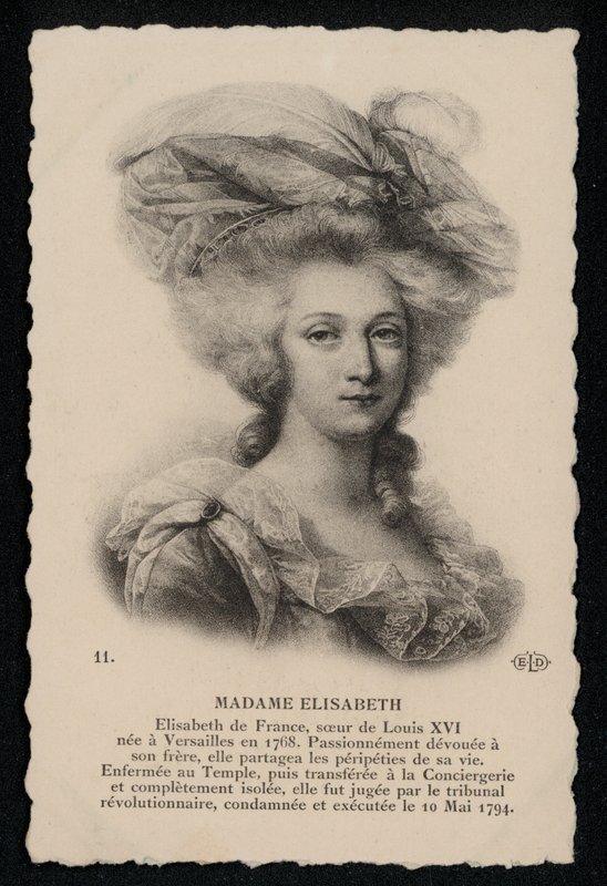 Madame Elisabeth, syster till kung Ludvig XVI (litho) av French School