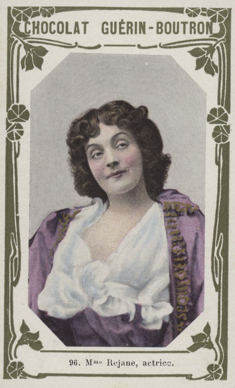Madame Rejane, skådespelare (färgad bild) av French School