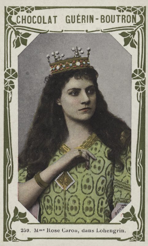 Madame Rose Caron, i Lohengrin (färgat foto) av French School