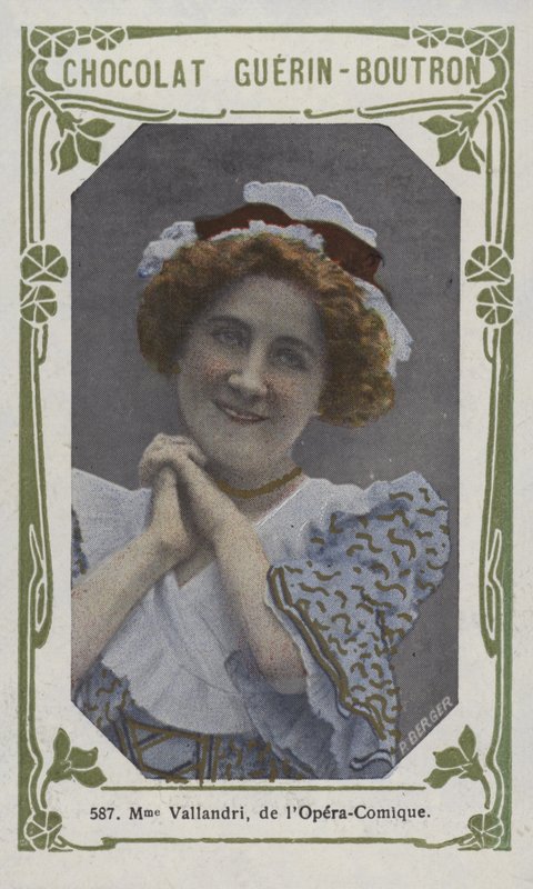 Madame Vallandri, från Opera-Comique (färgad bild) av French School