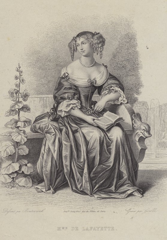 Madame de Lafayette, fransk författare (gravyr) av French School