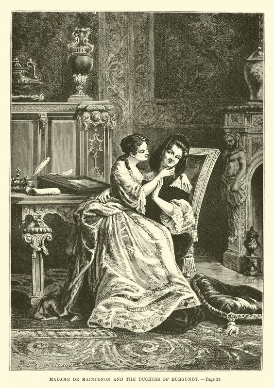 Madame de Maintenon och hertiginnan av Bourgogne av French School