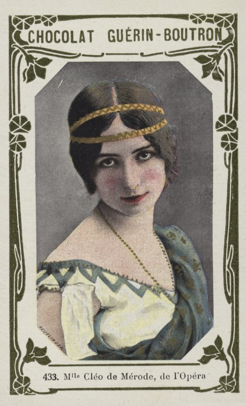 Mademoiselle Cleo de Merode, från Operan (färgad bild) av French School