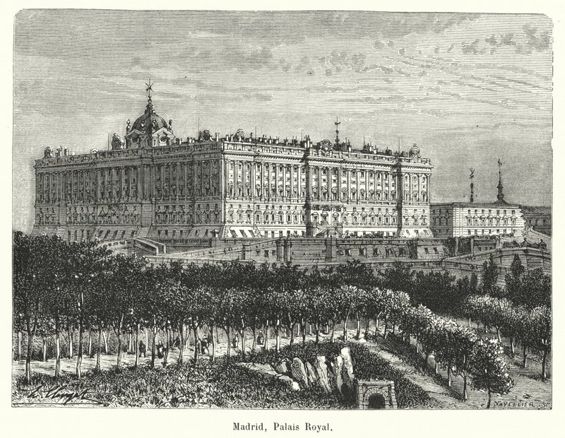 Madrid, Palais Royal (gravyr) av French School