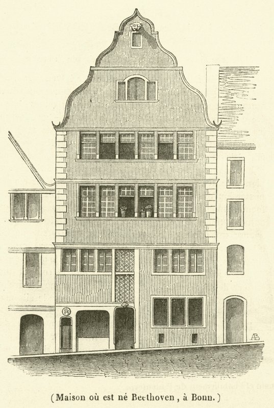 Maison ou est ne Beethoven, a Bonn (gravyr) av French School