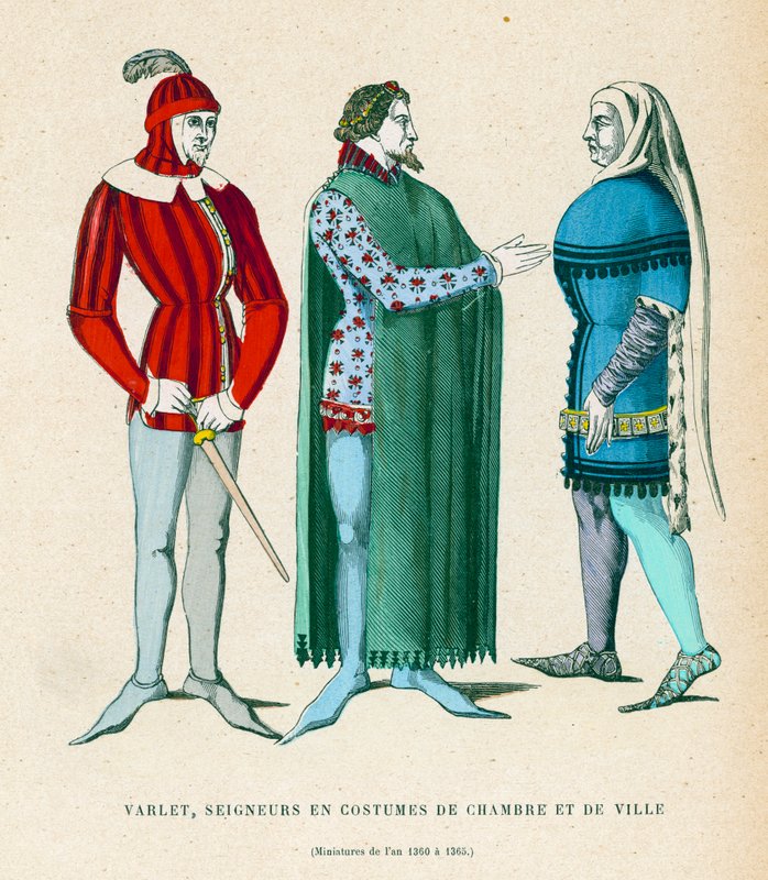 Manliga dräkter, 1360-1365 av French School