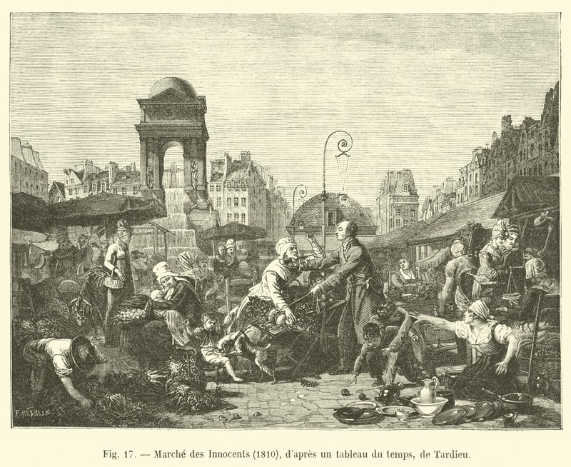 De oskyldigas mars, 1810, från en dåtida målning, av Tardieu av French School