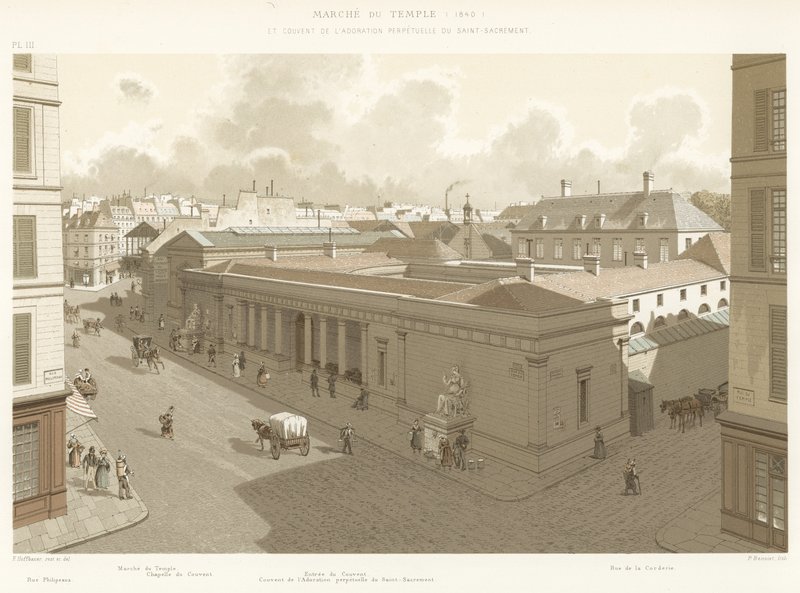 Marche du Temple, 1840, och klostret för den eviga tillbedjan av det heliga sakramentet av French School