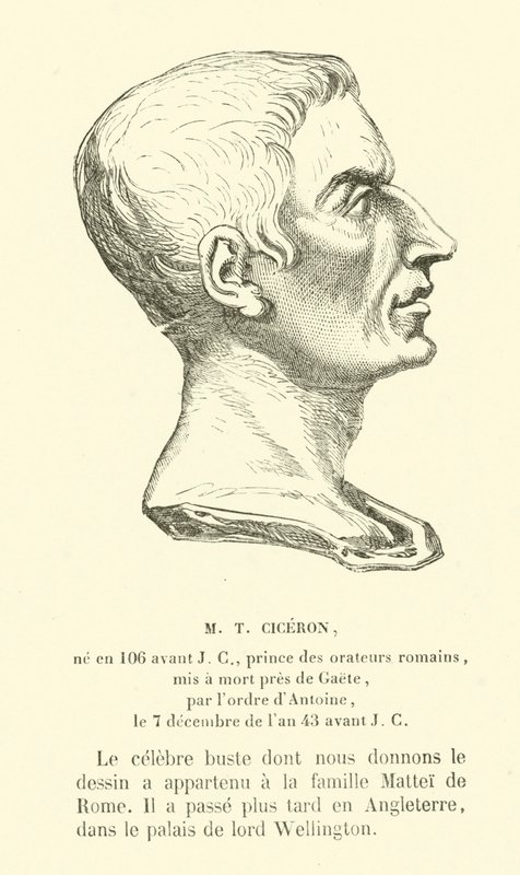Marcus Tullius Cicero, romersk politiker, talare och filosof (gravyr) av French School