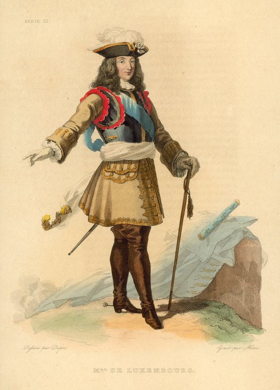 Marechal Duc de Luxembourg (färgad gravyr) av French School