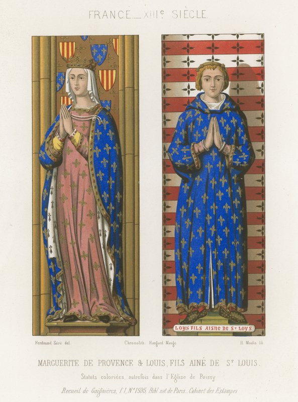 Margareta av Provence och Louis, äldste son till Saint Louis av French School