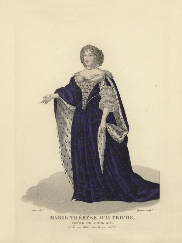 Maria Theresia av Österrike, första fru till kung Ludvig XIV av Frankrike av French School