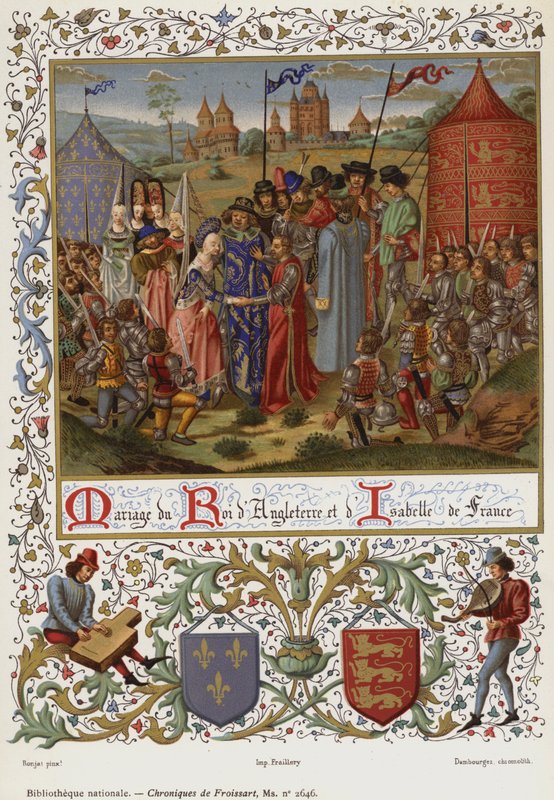 Äktenskap mellan kungen av England och Isabelle av Frankrike (chromolitho) av French School